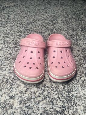 Crocs bayaband slide on shoes iconic comfort children’s 12 pink slip on